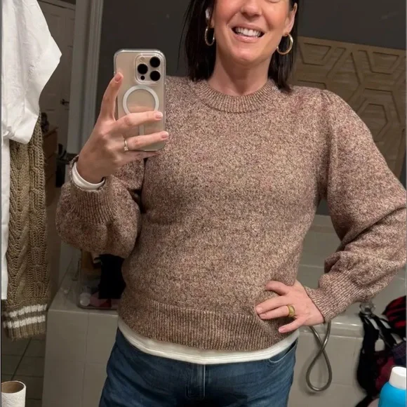 NWOT Marine Layer Women’s Alma Blouson Puff Sleeve Sweater Autumn Multi Small - Picture 10 of 14